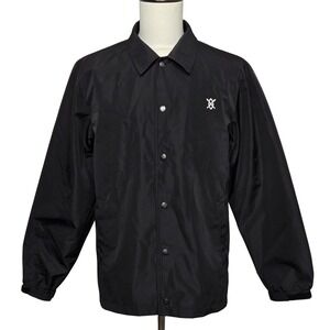 Daily Paper Eze Jacket Mens Small Black Coach Lightweight Windbreaker Logo‎ New